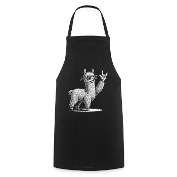 Musique Rock Llama Festival Conception de concert - Tablier de cuisine - noir - Devant - AI Model Male 185 dark (185cm)