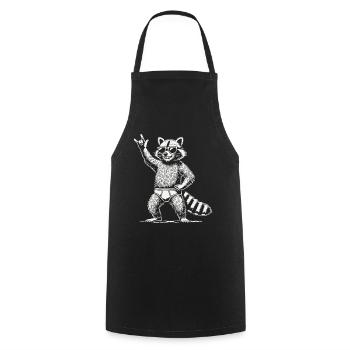 Lustiges Waschbär Rock Musik Festival Design - Kochschürze - Schwarz - Vorne - AI Model Male 185 dark (185cm)