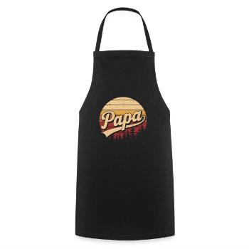 Papa Retro Sunset Logo - Kochschürze - Schwarz - Vorne - AI Model Male 185 dark (185cm)