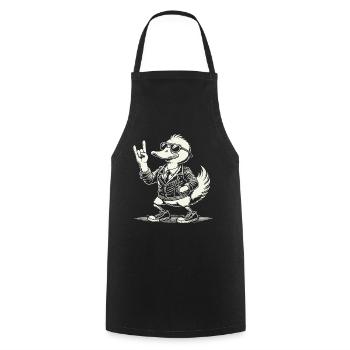 Rock Musik Lustige Ente Festival Design - Kochschürze - Schwarz - Vorne - AI Model Male 185 dark (185cm)