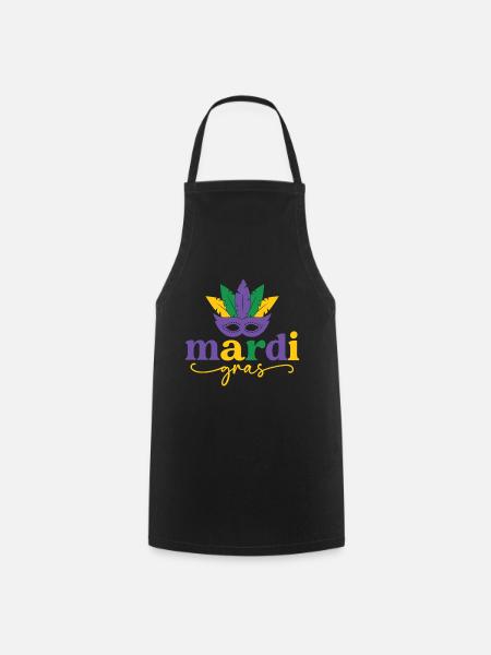 Mardi Gras Maske - Kochschürze - Schwarz