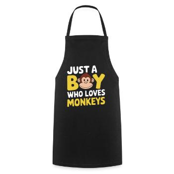 Just A Boy Who Loves Monkeys - Kochschürze - Schwarz - Vorne - AI Model Male 185 dark (185cm)