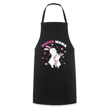 Bunny Mom Loving Hug - Cooking Apron - black - Front - AI Model Male 185 dark (185cm)