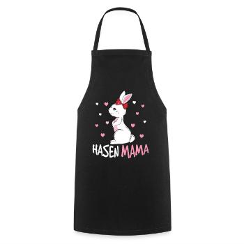 Loving bunny mom with heart - Cooking Apron - black - Front - AI Model Male 185 dark (185cm)