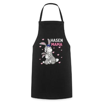 Loving Bunnies Mom Hug - Cooking Apron - black - Front - AI Model Male 185 dark (185cm)