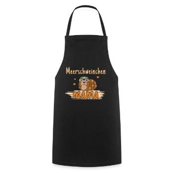 Maman cochon d’Inde avec cœur - Tablier de cuisine - noir - Devant - AI Model Male 185 dark (185cm)