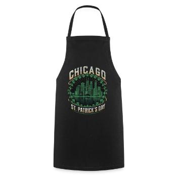 Chicago St Patrick's Day - Cooking Apron - black - Front - AI Model Male 185 dark (185cm)