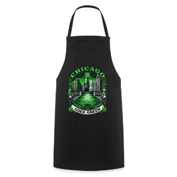 Chicago Goes Green - Cooking Apron - black - Front - AI Model Male 185 dark (185cm)