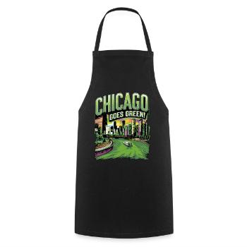 Chicago se met au vert - Tablier de cuisine - noir - Devant - AI Model Male 185 dark (185cm)