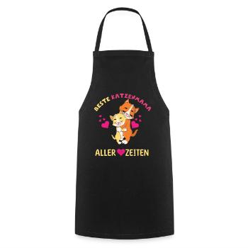 Meilleure maman chat de tous les temps - Affectueuse - Tablier de cuisine - noir - Devant - AI Model Male 185 dark (185cm)