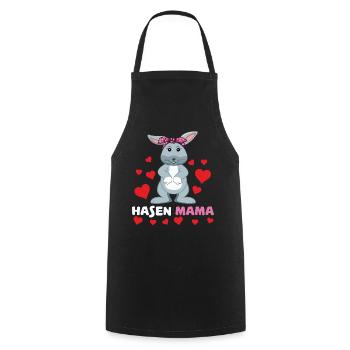 Bunnies Mom Loving Illustration for Animal Lovers - Cooking Apron - black - Front - AI Model Male 185 dark (185cm)