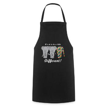 L’autisme est différent, c’est bien les éléphants - Tablier de cuisine - noir - Devant - AI Model Male 185 dark (185cm)