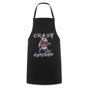 Crazy but Awesome Nilpferd Comic Stil - Kochschürze - Schwarz - Vorne - AI Model Male 185 dark (185cm)