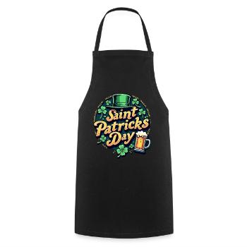 Saint Patrick's Day Beer - Cooking Apron - black - Front - AI Model Male 185 dark (185cm)