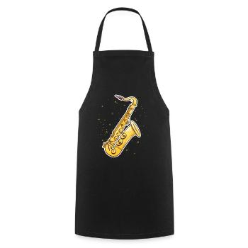 Graphisme pour saxophone - Tablier de cuisine - noir - Devant - AI Model Male 185 dark (185cm)