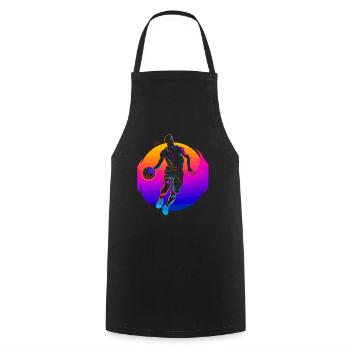 Joueur de basket-ball Vaporwave - Tablier de cuisine - noir - Devant - AI Model Male 185 dark (185cm)