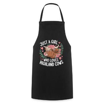 Just a Girl Who Loves Highland Cows - Kochschürze - Schwarz - Vorne - AI Model Male 185 dark (185cm)