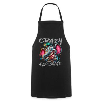 Crazy but Awesome Elefant Comic Stil - Kochschürze - Schwarz - Vorne - AI Model Male 185 dark (185cm)
