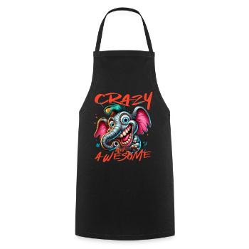 Crazy but Awesome Zebra Comic Style - Cooking Apron - black - Front - AI Model Male 185 dark (185cm)