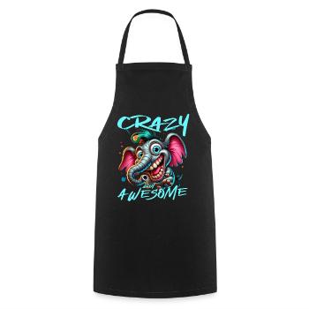 Crazy but Awesome Elefant Comic Stil - Kochschürze - Schwarz - Vorne - AI Model Male 185 dark (185cm)