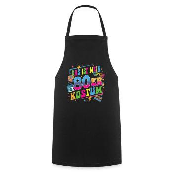 This is my 80s costume - Cooking Apron - black - Front - AI Model Male 185 dark (185cm)