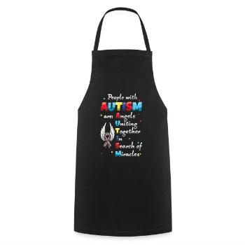 Autism angels unite in search of - Cooking Apron - black - Front - AI Model Male 185 dark (185cm)