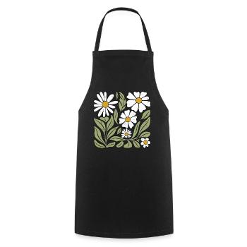 Gänseblümchen Blume Boho Blumen - Kochschürze - Schwarz - Vorne - AI Model Male 185 dark (185cm)
