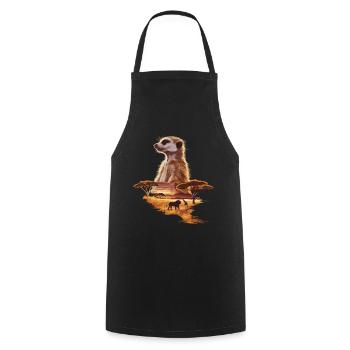 Suricates dans la savane – Faune africaine - Tablier de cuisine - noir - Devant - AI Model Male 185 dark (185cm)