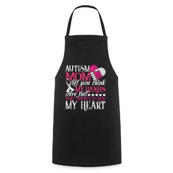 Autism Awareness Autism Mom Full Heart - Cooking Apron - black - Front - AI Model Male 185 dark (185cm)