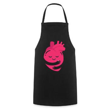 Hug A Heart Awesome Peace Sign Valentine Day - Cooking Apron - black - Front - AI Model Male 185 dark (185cm)