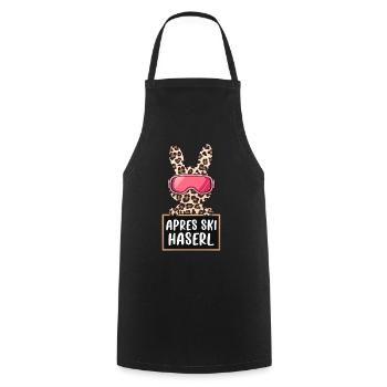 Lapin d’après-ski - Tablier de cuisine - noir - Devant - AI Model Male 185 dark (185cm)