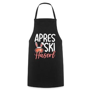 Lapin d’après-ski - Tablier de cuisine - noir - Devant - AI Model Male 185 dark (185cm)