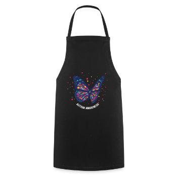 Autism Butterfly Puzzle Diversity Awareness - Cooking Apron - black - Front - AI Model Male 185 dark (185cm)