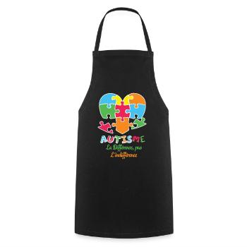 Autism La Différence, Pas L'indifférence Heart - Cooking Apron - black - Front - AI Model Male 185 dark (185cm)