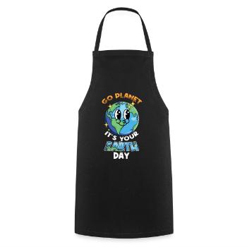 Go Planet C’est votre Jour de la Terre - Tablier de cuisine - noir - Devant - AI Model Male 185 dark (185cm)
