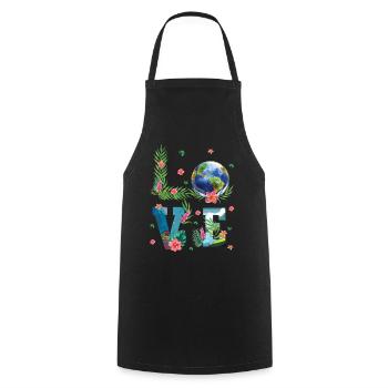 L’amour pour la nature du Jour de la Terre - Tablier de cuisine - noir - Devant - AI Model Male 185 dark (185cm)