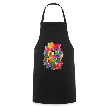 Happy Holi Festival Colorful Festival - Cooking Apron - black - Front - AI Model Male 185 dark (185cm)