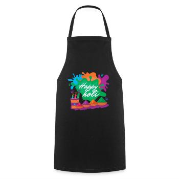 Holi Festival Farbenfrohes Happy Holi Erlebnis - Kochschürze - Schwarz - Vorne - AI Model Male 185 dark (185cm)