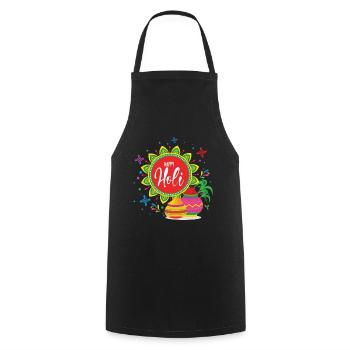 Happy Holi Festival Farbenfrohes Erlebnis - Kochschürze - Schwarz - Vorne - AI Model Male 185 dark (185cm)