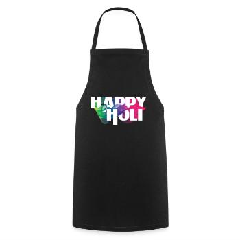 Happy Holi Festival Colorful Joy - Cooking Apron - black - Front - AI Model Male 185 dark (185cm)
