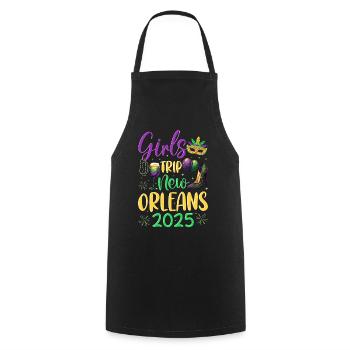 Girls Trip New Orleans 2025 - Cooking Apron - black - Front - AI Model Male 185 dark (185cm)