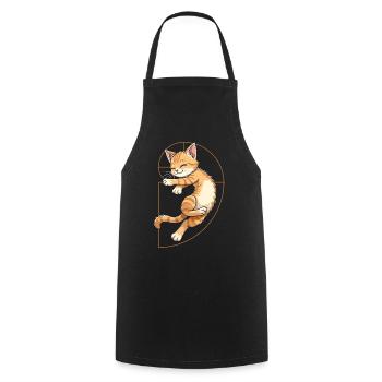 Fibonacci Cat - Cooking Apron - black - Front - AI Model Male 185 dark (185cm)