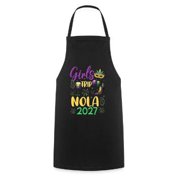 Girls Trip NOLA 2027 - Cooking Apron - black - Front - AI Model Male 185 dark (185cm)