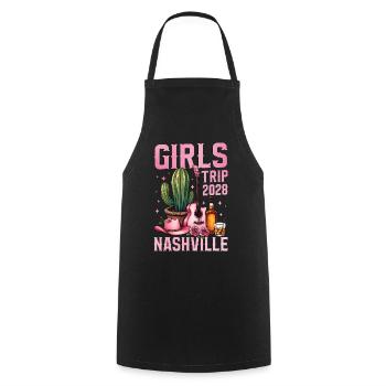 Girls Trip Nashville 2028 - Kochschürze - Schwarz - Vorne - AI Model Male 185 dark (185cm)