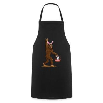 Lustiger Bigfoot Mit Osterhase Ostern Spaß - Kochschürze - Schwarz - Vorne - AI Model Male 185 dark (185cm)