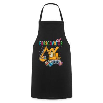 Eggscavator Ostern Bagger Abenteuer - Kochschürze - Schwarz - Vorne - AI Model Male 185 dark (185cm)
