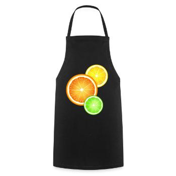 Agrumes Orange Citron Citron Lime - Tablier de cuisine - noir - Devant - AI Model Male 185 dark (185cm)