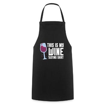 Wine Tasting Funny Wine Lover - Kochschürze - Schwarz - Vorne - AI Model Male 185 dark (185cm)