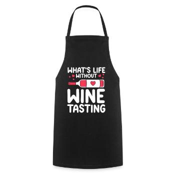 Wine Tasting Funny Wine Lover - Kochschürze - Schwarz - Vorne - AI Model Male 185 dark (185cm)