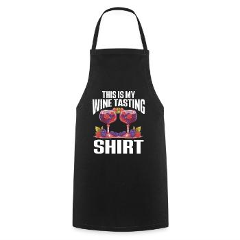 Wine Tasting Funny Wine Lover - Kochschürze - Schwarz - Vorne - AI Model Male 185 dark (185cm)